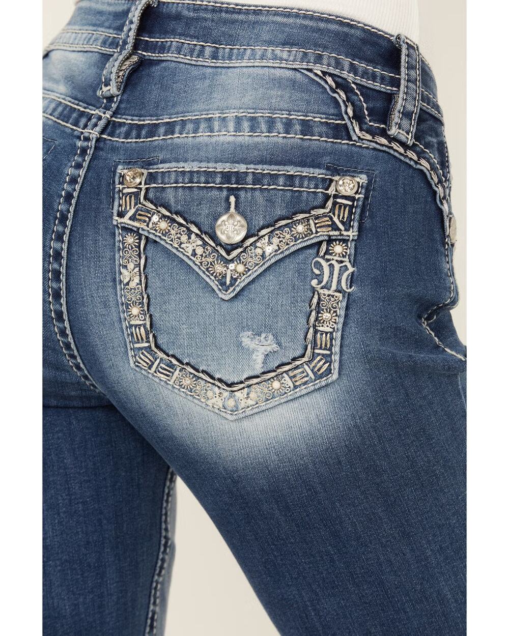 Miss Me Medium Wash Mid Rise Bootcut Stretch Jeans Size 28